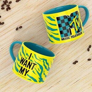 ZAK Designs Modern I WANT MY MTV  Yellow/Black/Teal 15 oz Mug